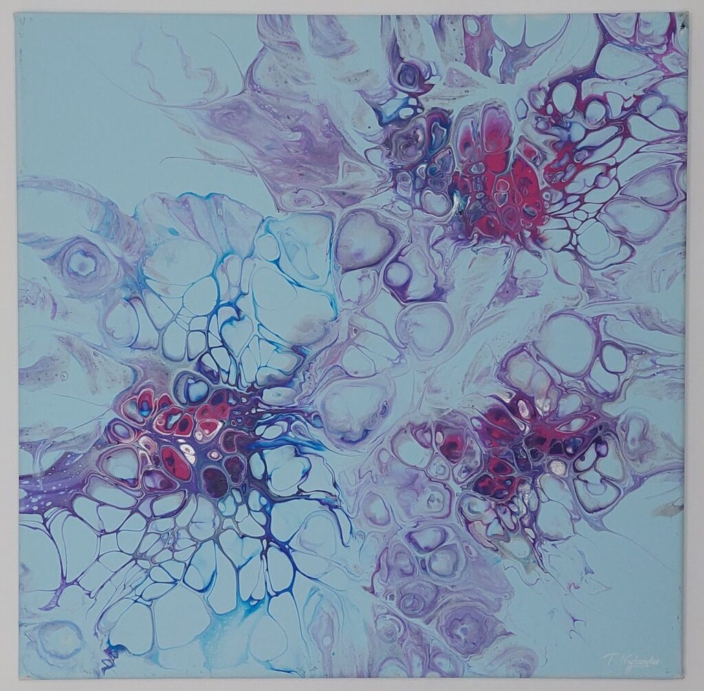 Akrylmålning, 40x40 cm